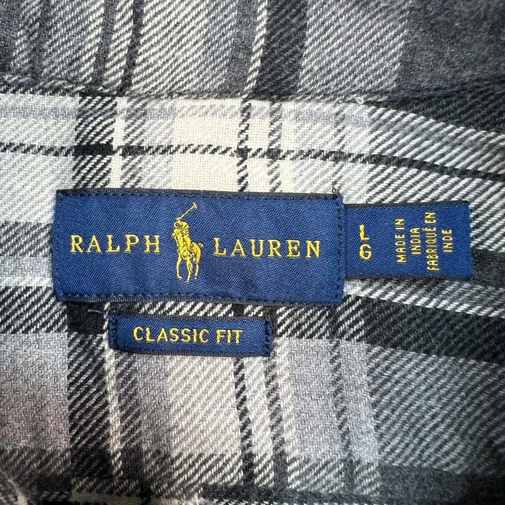 Ralph Lauren Classic Fit Plaid Flannel Button Down Shirt Kids Size‎ Large Preppy